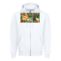 White Chicken rooster and chicks with leopard Zipper Hoodie - RanaPortraitStore