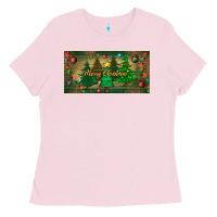 Bubblegum Pink merry christmas license plate Ladies Tee - BundleAndBundleShop