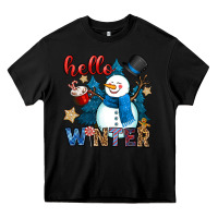 Black hello winter Heavy Core Tee - OliviaCreatesArt