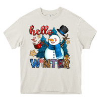 Cream hello winter Heavy Core Tee - OliviaCreatesArt