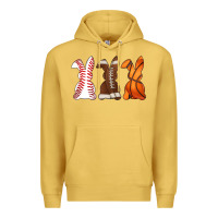 Antique Gold western easter support bunny Premium Hoodie - Artiststas
