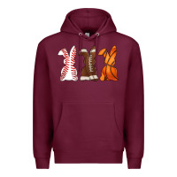 Burgundy western easter support bunny Premium Hoodie - Artiststas