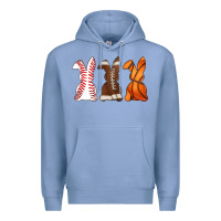 Colony Blue western easter support bunny Premium Hoodie - Artiststas
