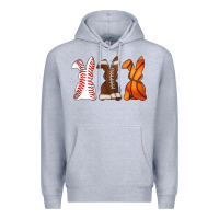 Heather Grey western easter support bunny Premium Hoodie - Artiststas