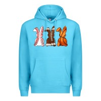 Ocean Blue western easter support bunny Premium Hoodie - Artiststas