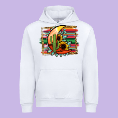 Turquoise Desert Moon Serape Background Urban Hoodie Designed By Jasminsmagicworld