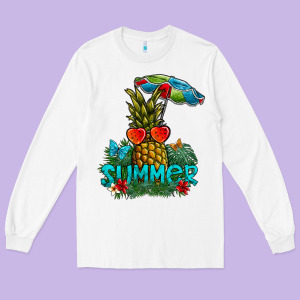 Summer Long Sleeve Tee Designed By Cowhidedigitalart