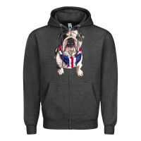 Charcoal Heather English Dog Zipper Hoodie - RanaPortraitStore