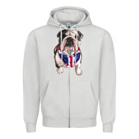 Dove Grey English Dog Zipper Hoodie - RanaPortraitStore