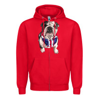 Red English Dog Zipper Hoodie - RanaPortraitStore