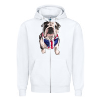 White English Dog Zipper Hoodie - RanaPortraitStore