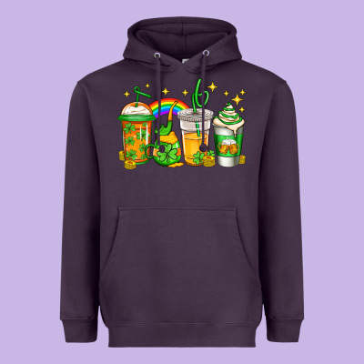 St Patricks Day Coffee Heavyweight Hoodie Designed By Jasminsmagicworld