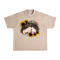 French Oak sleeping hedgehog sunflower leopard Urban Heavy Tee - Jasminsmagicworld