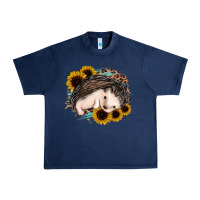 Navy sleeping hedgehog sunflower leopard Urban Heavy Tee - Jasminsmagicworld