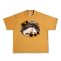 Peanut Butter sleeping hedgehog sunflower leopard Urban Heavy Tee - Jasminsmagicworld