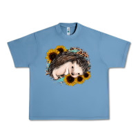 Pebble Blue sleeping hedgehog sunflower leopard Urban Heavy Tee - Jasminsmagicworld