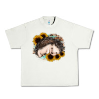 Pistachio sleeping hedgehog sunflower leopard Urban Heavy Tee - Jasminsmagicworld