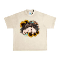 Sandshell sleeping hedgehog sunflower leopard Urban Heavy Tee - Jasminsmagicworld