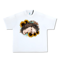 White sleeping hedgehog sunflower leopard Urban Heavy Tee - Jasminsmagicworld