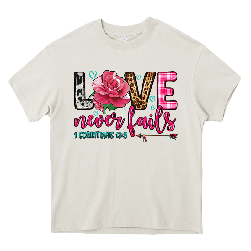 Love Never Fails Heavy Core Tee by OliviaCreatesArt | Teevron