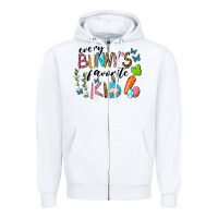 White Every Bunnys Favorite Kid Zipper Hoodie - RanaPortraitStore
