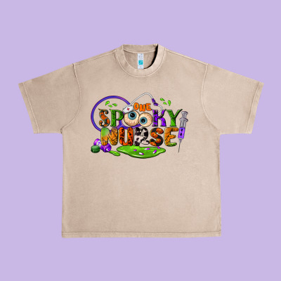One Spooky Nurse Urban Heavy Tee Designed By Bundleandbundleshop