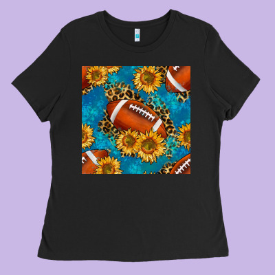 American Football With Leopard Ladies Tee Designed By Bundleandbundleshop