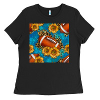Black american football with leopard Ladies Tee - BundleAndBundleShop