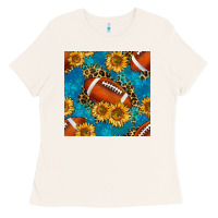 Bone american football with leopard Ladies Tee - BundleAndBundleShop