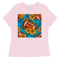 Bubblegum Pink american football with leopard Ladies Tee - BundleAndBundleShop
