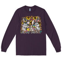 Plum Happy Easter Long Sleeve Tee - CowhideDigitalArt