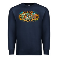 Navy Blessed Sunflower Gemstone Premium Sweatshirt - RanaPortraitStore
