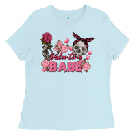 Baby Blue Valentine Babe Valentine's Day Skull Ladies Tee - FaDigitalArtStudio