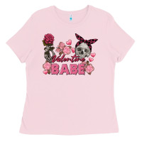 Bubblegum Pink Valentine Babe Valentine's Day Skull Ladies Tee - FaDigitalArtStudio
