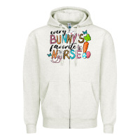 Oatmeal Heather Every Bunnys Favorite Nurse Zipper Hoodie - RanaPortraitStore
