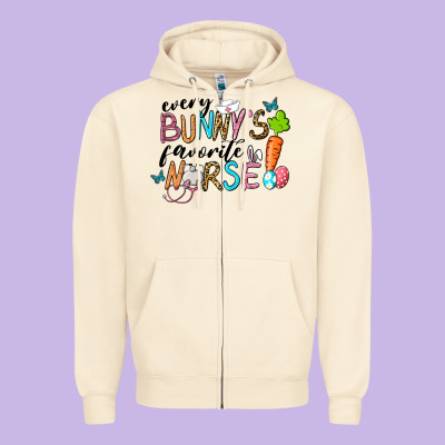 Every Bunnys Favorite Nurse Zipper Hoodie Designed By Ranaportraitstore