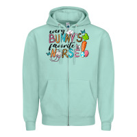 Seafoam Every Bunnys Favorite Nurse Zipper Hoodie - RanaPortraitStore