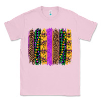 Bubblegum Pink mardi gras fleur de lis and beads brush stroke Classic Tee - Artiststas