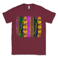 Burgundy mardi gras fleur de lis and beads brush stroke Classic Tee - Artiststas