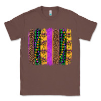 Chestnut mardi gras fleur de lis and beads brush stroke Classic Tee - Artiststas