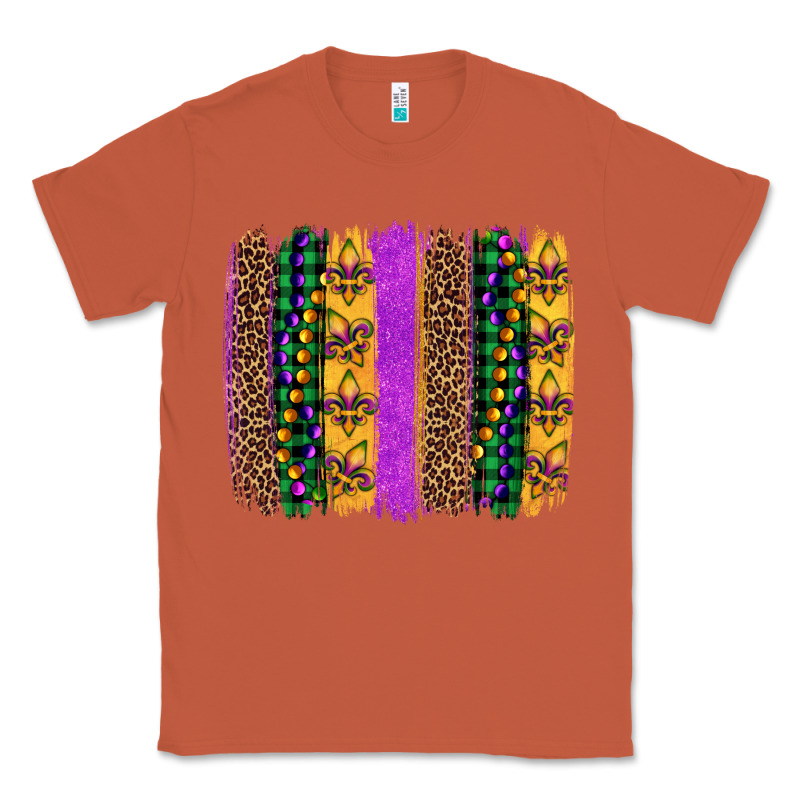Mardi Gras Fleur De Lis And Beads Brush Stroke Classic Tee by Artiststas | Teevron