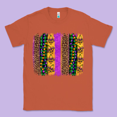 Mardi Gras Fleur De Lis And Beads Brush Stroke Classic Tee Designed By Artiststas