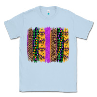 Dusty Blue mardi gras fleur de lis and beads brush stroke Classic Tee - Artiststas