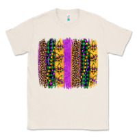 Natural mardi gras fleur de lis and beads brush stroke Classic Tee - Artiststas