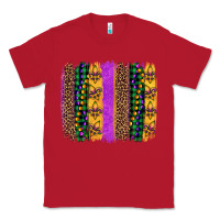 Red mardi gras fleur de lis and beads brush stroke Classic Tee - Artiststas