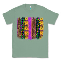 Sage mardi gras fleur de lis and beads brush stroke Classic Tee - Artiststas