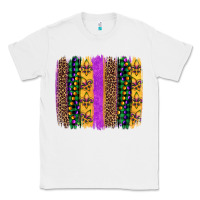 White mardi gras fleur de lis and beads brush stroke Classic Tee - Artiststas