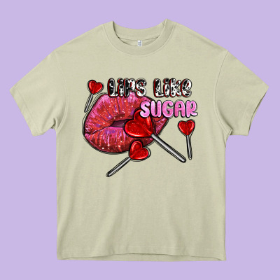 Lips Like Sugar Olivia Heavy Core Tee Designed By Oliviacreatesart