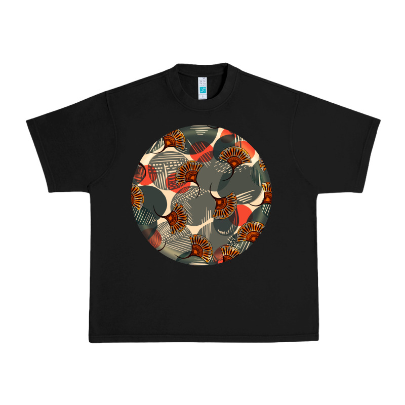 African Fabric Pattern Round Earrings 5 Urban Heavy Tee by BundleAndBundleShop | Teevron
