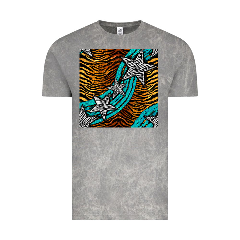 Tiger Turquoise Glitter And Stars Seamless Pattern Vintage Tee by BundleAndBundleShop | Teevron